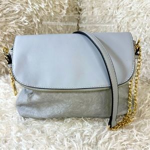 NWOT Mellow World Small Foldover Crossbody with Wrinkle Faux Leather Texture